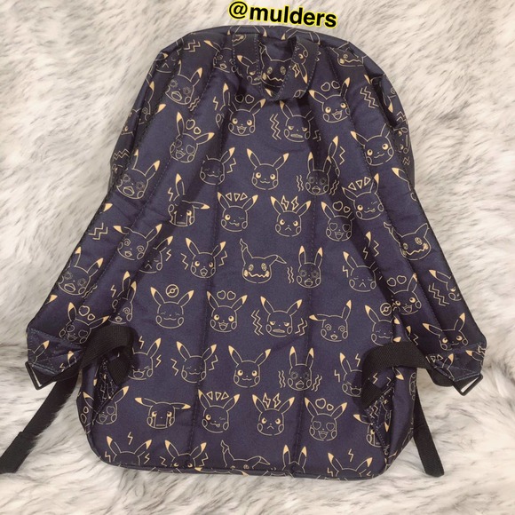 NWT Loungefly Pokémon Pikachu & Mimikyu Face Print Black Backpack main image 7